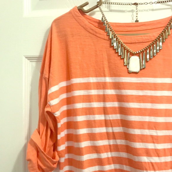 Old navy, coral and white striped, casual top - Picture 4 of 7